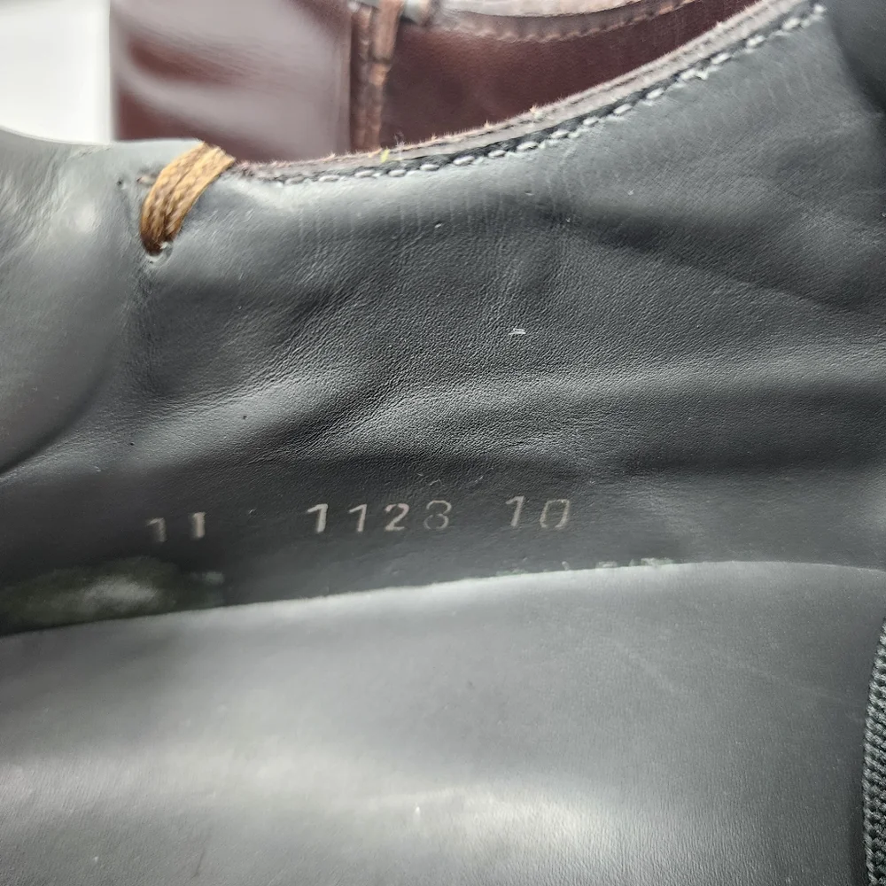 Prada Brown Leather Slip-On Oxfords with Black Soles